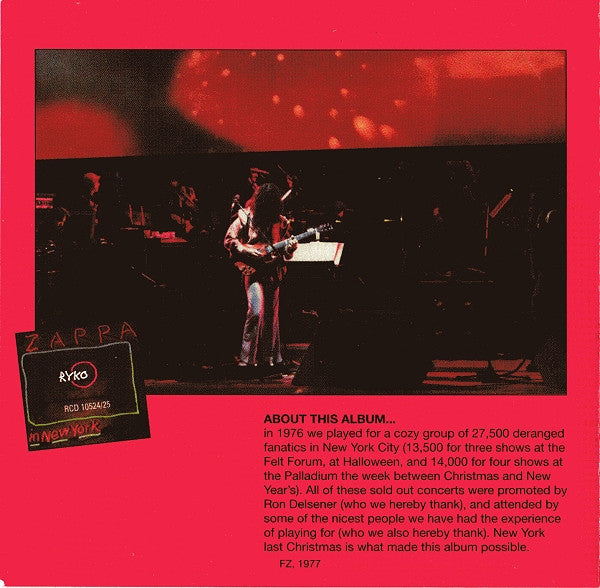 Frank Zappa : Zappa In New York (2xCD, Album, RE)