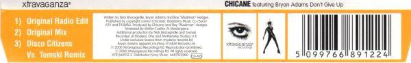 Chicane Featuring Bryan Adams : Don't Give Up (CD, Maxi)