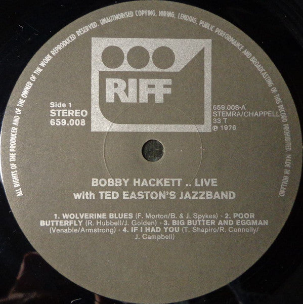 Bobby Hackett With Ted Easton's Jazzband : Live in New Orleans (LP)