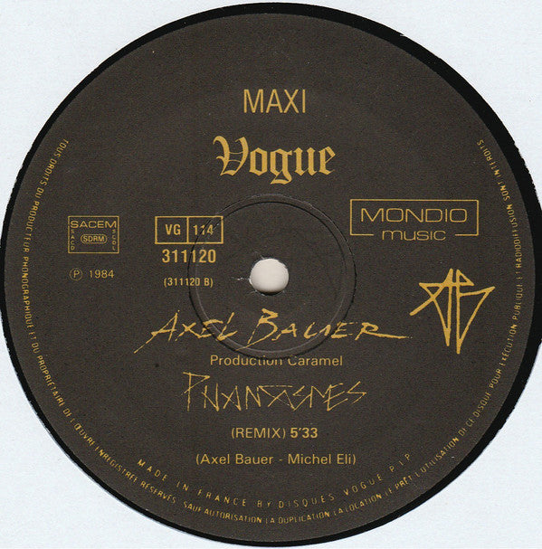 Axel Bauer : Phantasmes (12", Maxi, MPP)