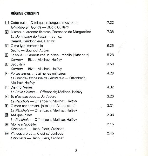 Régine Crespin : Régine Crespin (CD, Comp, RM)