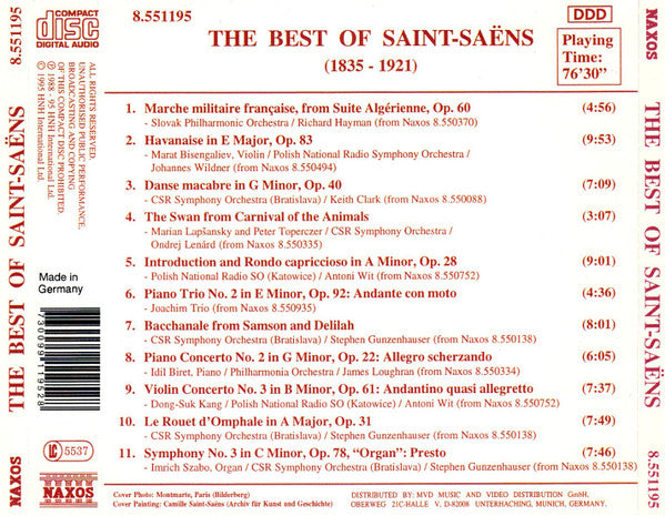 Camille Saint-Saëns : The Best Of Saint-Saëns (CD, Comp)