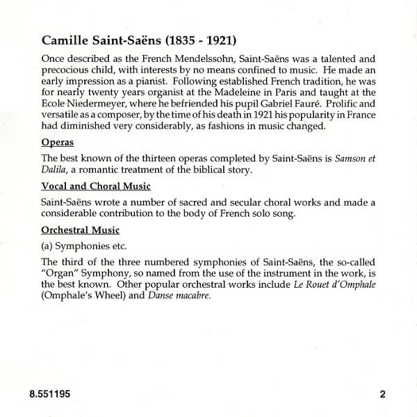 Camille Saint-Saëns : The Best Of Saint-Saëns (CD, Comp)