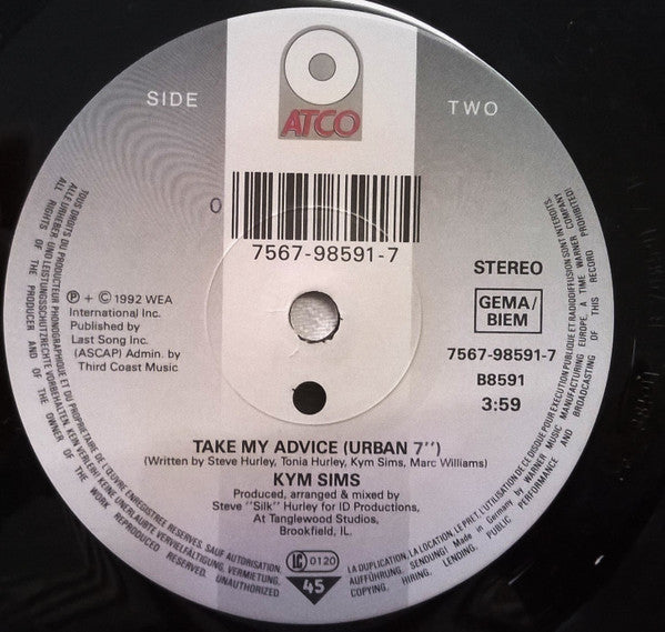 Kym Sims : Take My Advice (7")