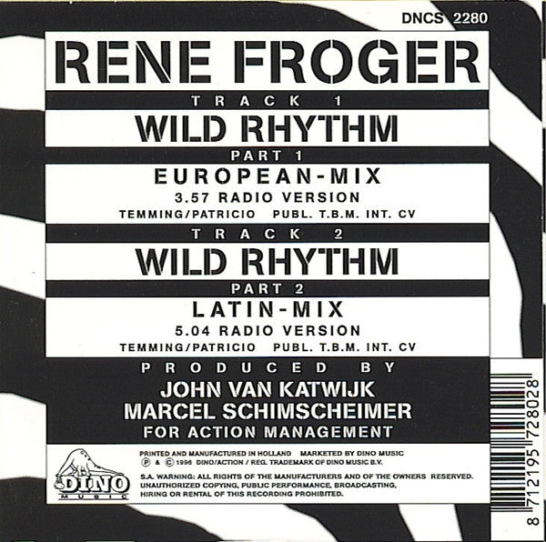 René Froger : Wild Rhythm (CD, Single, Car)