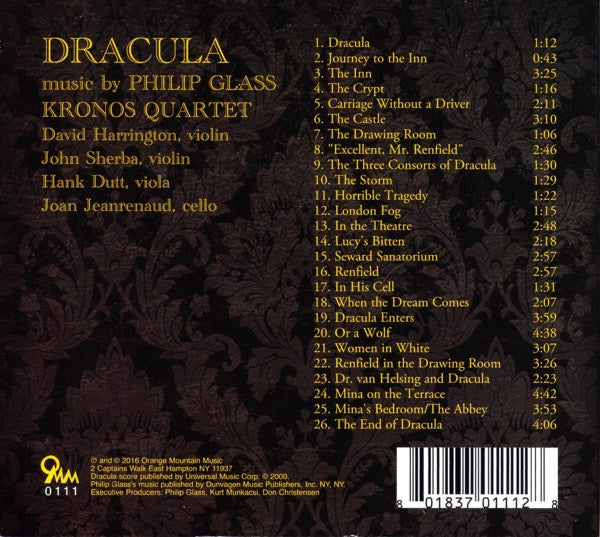 Philip Glass ❈ Kronos Quartet : Dracula (CD, Album, RE)