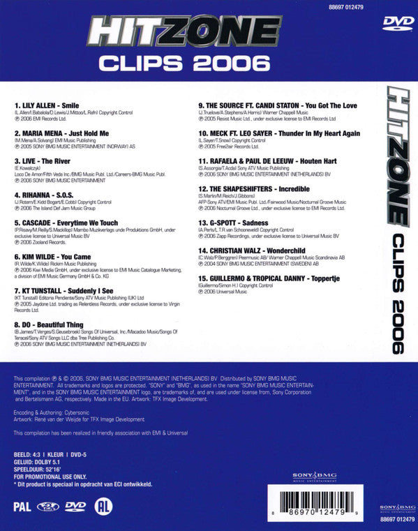 Various : Hitzone Clips 2006 (DVD-V, Comp, Promo, PAL)
