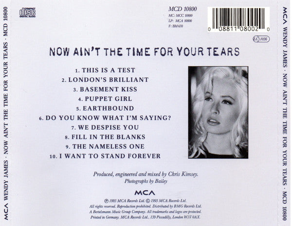 Wendy James : Now Ain't The Time For Your Tears (CD, Album)