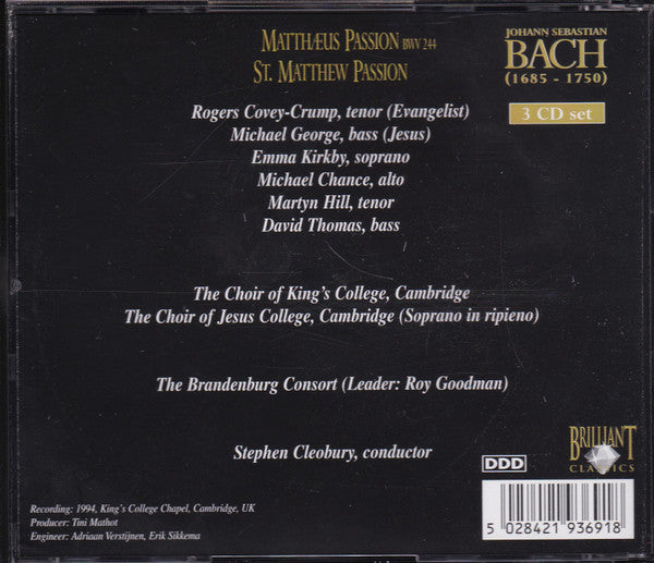 Johann Sebastian Bach : Passions = Passionen (9xCD + Box)
