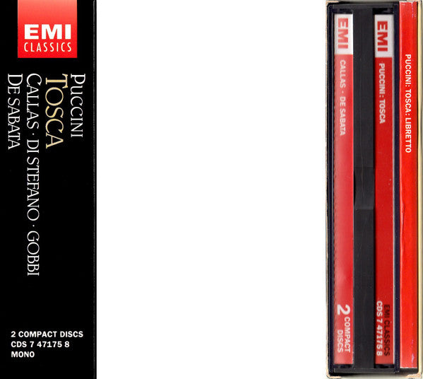 Giacomo Puccini / Maria Callas, Giuseppe di Stefano, Tito Gobbi, Orchestra Del Teatro Alla Scala E Coro Del Teatro Alla Scala, Victor De Sabata : Tosca (2xCD, Album, Mono, RP + Box, Sli)