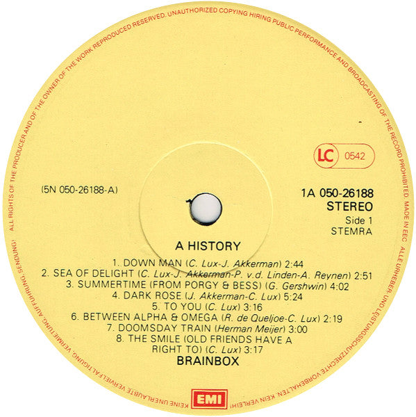 Brainbox (3) : A History (LP, Comp)