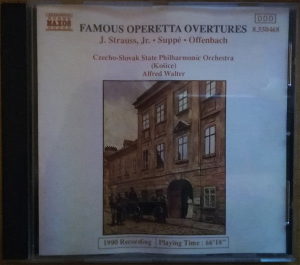 Johann Strauss Jr. / Franz von Suppé / Jacques Offenbach / Czecho-Slovak State Philharmonic Orchestra (Kosice), Alfred Walter : Famous Operetta Overtures (CD, RE)