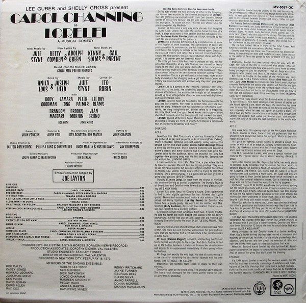Carol Channing : The Original Cast Album - Carol Channing As Lorelei: A Musical Comedy (LP, Album)