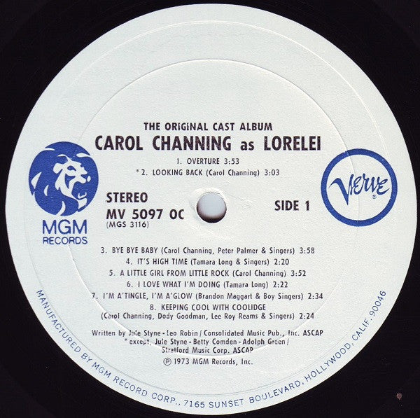 Carol Channing : The Original Cast Album - Carol Channing As Lorelei: A Musical Comedy (LP, Album)