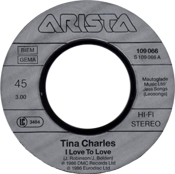 Tina Charles : I Love To Love (7", Single)