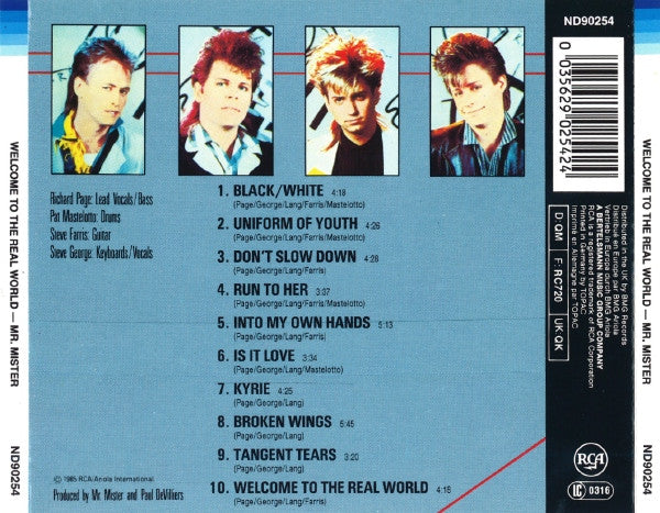 Mr. Mister : Welcome To The Real World (CD, Album, RE)
