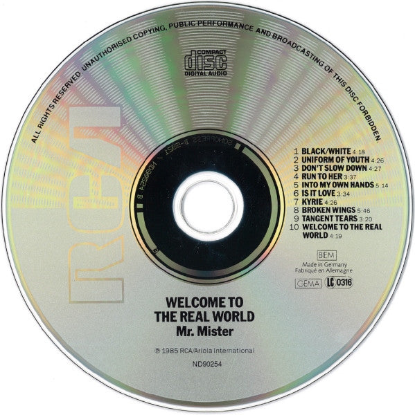 Mr. Mister : Welcome To The Real World (CD, Album, RE)