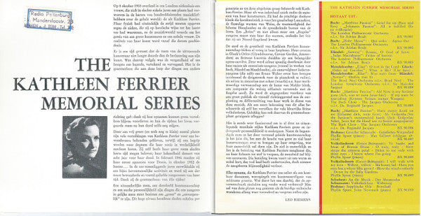 Kathleen Ferrier : Kathleen Ferrier Memorial Series - Händel (7", EP, Mono)