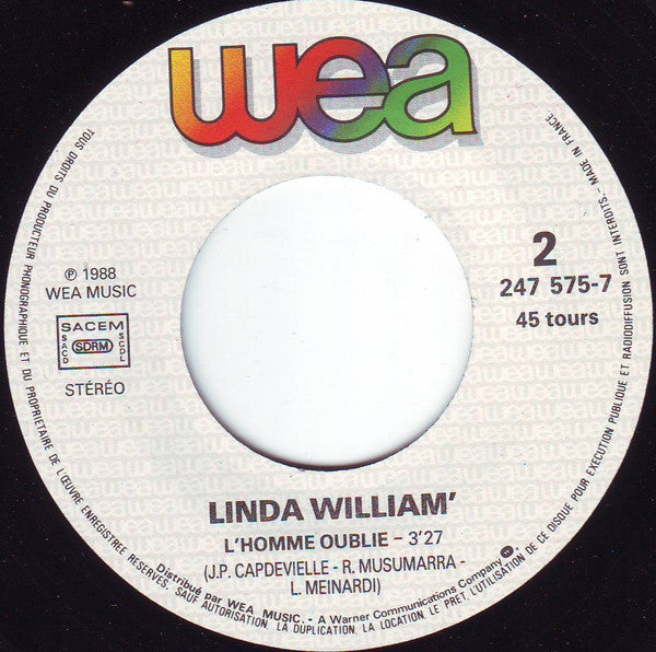 Linda William' : Traces (7", Single)