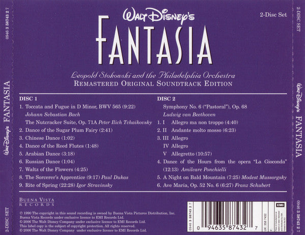 Leopold Stokowski With The Philadelphia Orchestra : Walt Disney's Fantasia (2xCD, Album, RE, RM)