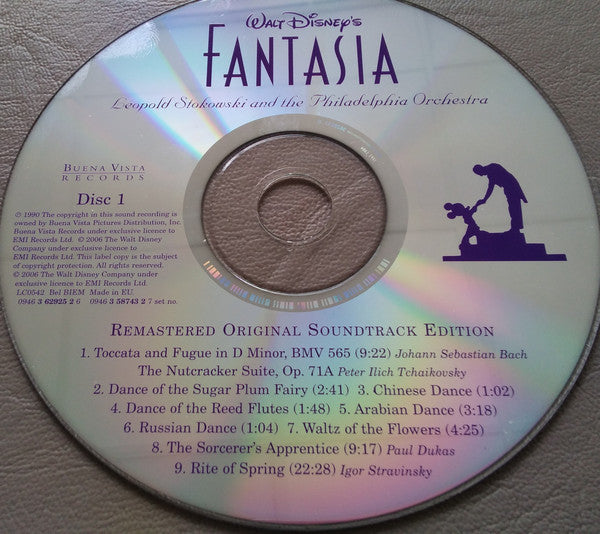 Leopold Stokowski With The Philadelphia Orchestra : Walt Disney's Fantasia (2xCD, Album, RE, RM)