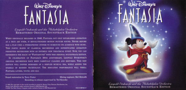 Leopold Stokowski With The Philadelphia Orchestra : Walt Disney's Fantasia (2xCD, Album, RE, RM)