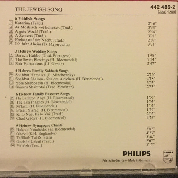 Hans Bloemendal : The Jewish Song (CD, Album)