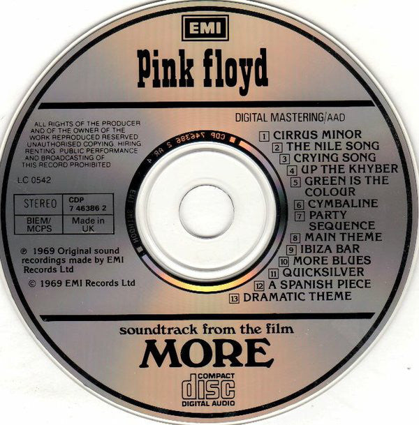 Pink Floyd : Soundtrack From The Film More (CD, Album, RE)