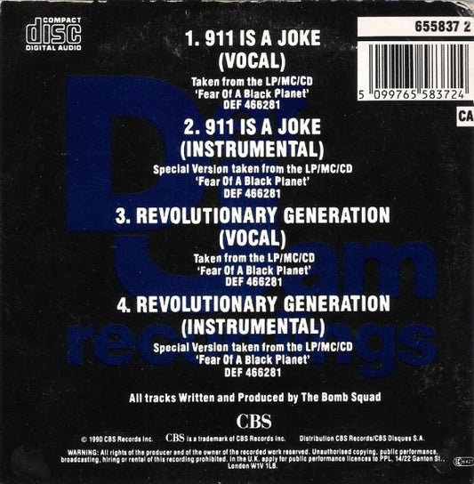 Public Enemy : 911 Is A Joke (CD, Single)