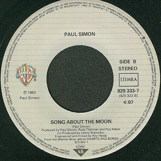 Paul Simon : Think Too Much (a) (7", Single)