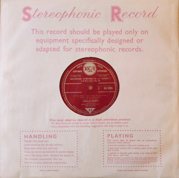 Ludwig van Beethoven - Charles Munch, Boston Symphony Orchestra : Eroica Symphony (LP)