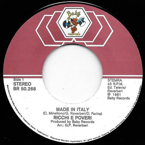 Ricchi E Poveri : Made In Italy (7", Single)