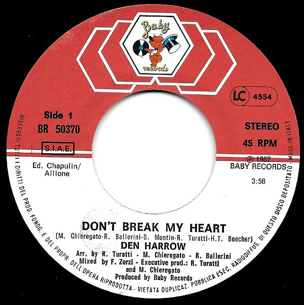 Den Harrow : Don't Break My Heart (7", Single)