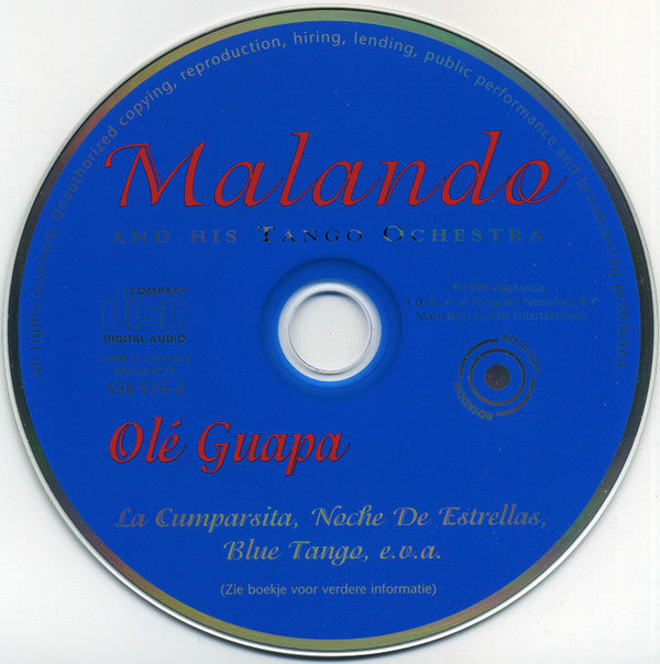 Malando And His Tango Orchestra : Olé Guapa (CD, Comp)