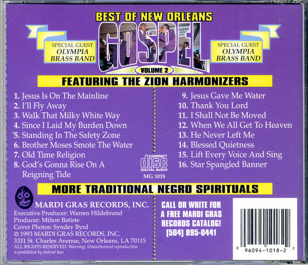 Zion Harmonizers : Best of New Orleans Gospel, Volume 2 (CD)
