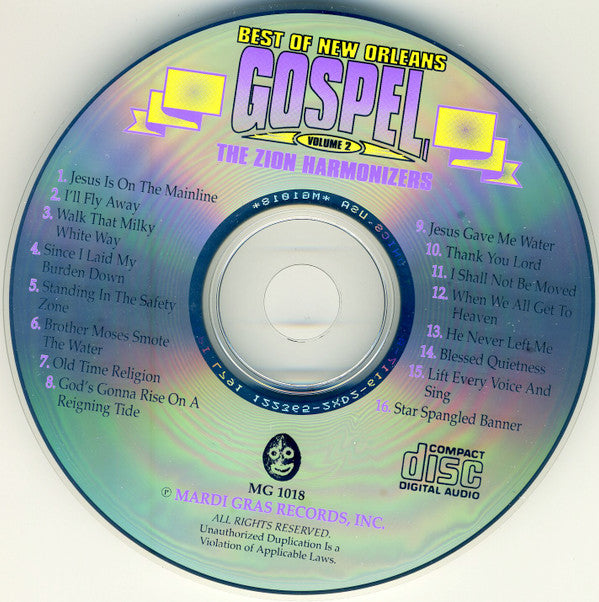 Zion Harmonizers : Best of New Orleans Gospel, Volume 2 (CD)