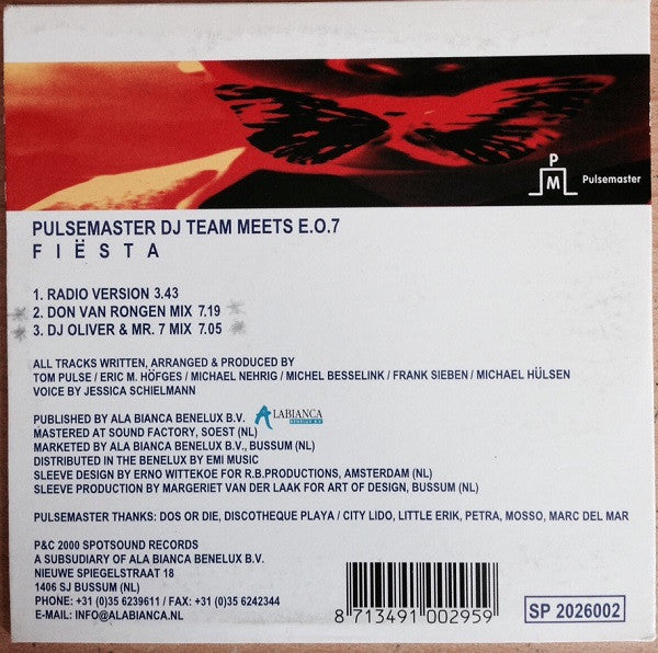 Pulsemaster DJ Team Meets E.O.7, Mike Van Doorn : Fiësta (CD, Single)