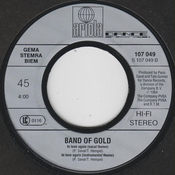 Band Of Gold : In Love Again (7", Single)