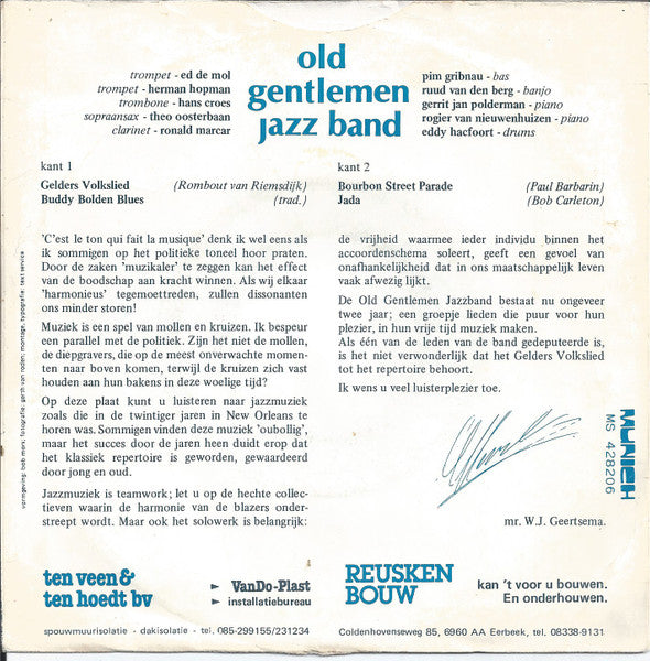 Old Gentlemen Jazz Band : Gelderland (7", EP)