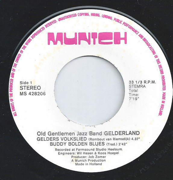 Old Gentlemen Jazz Band : Gelderland (7", EP)