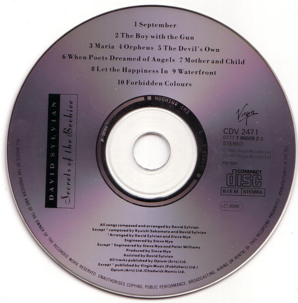 David Sylvian : Secrets Of The Beehive (CD, Album, RE, RP)