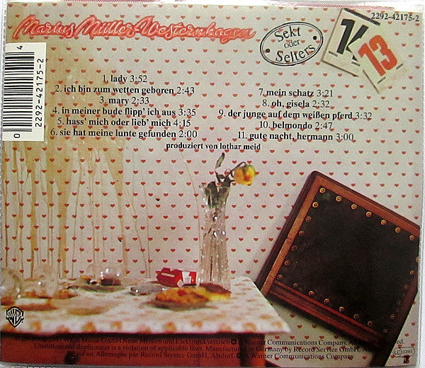 Marius Müller-Westernhagen : Sekt Oder Selters (CD, Album, RE)