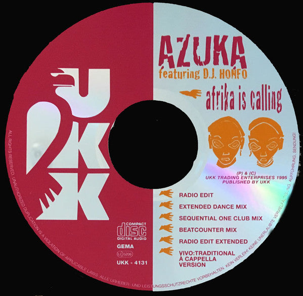 Azuka Featuring Denagan Janvier Honfo : Afrika Is Calling (CD, Maxi)