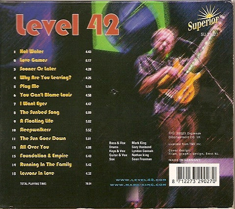 Level 42 : Greatest Hits Live (CD, Album)