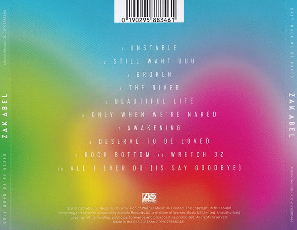 Zak Abel : Only When We're Naked (CD, Album)