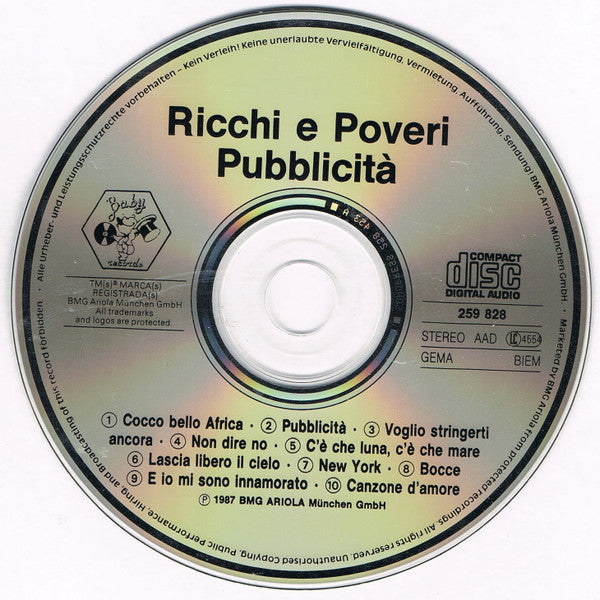 Ricchi E Poveri : Pubblicità (CD, Album, RE)