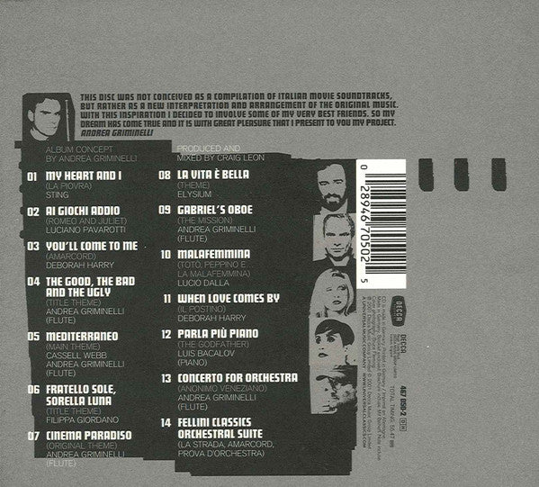 Various : Andrea Griminelli's Cinema Italiano: A New Interpretation Of Italian Film Music (CD, Album)