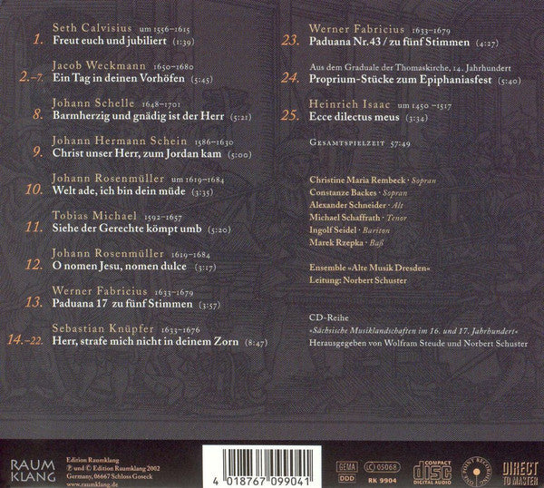 Ensemble »Alte Musik Dresden«, Norbert Schuster : Civitas Lipsiarum (CD)
