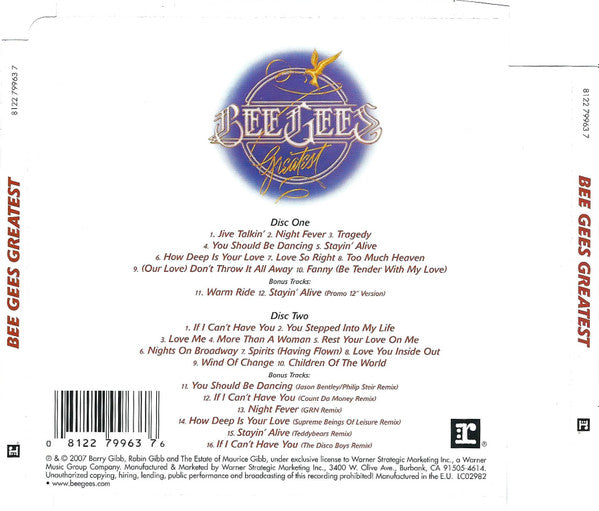 Bee Gees : Greatest (2xCD, Comp, RE, RM, Sup)