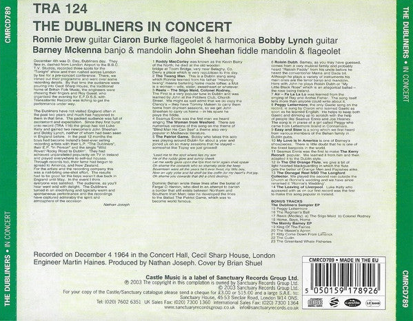 The Dubliners : In Concert (CD, Album, RE, RM)